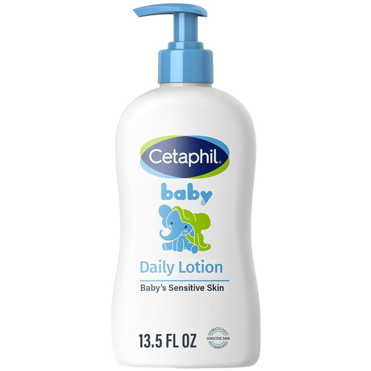 Cetaphil Baby Daily Lotion - Organic Calendula & Vitamin E | Nourishing Sweet Almond & Sunflower Oils | 13.5 Fl. Oz