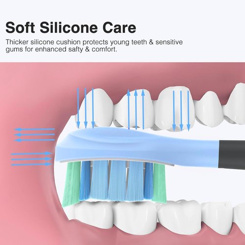 Philips Sonicare Replacement Toothbrush Heads - C3 & A3 Compatible - Black Electric Brush Heads