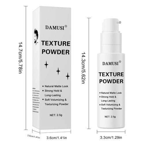 DAMUSI Hair Texture Powder Spray - Lightweight Volumizing and Texturizing Powder for Men & Women, Matte Finish Natural Look Mattifying Hair Volume Styling powder All-Day Hold