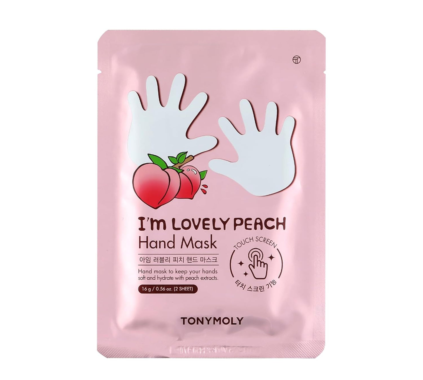 TONYMOLY I’m Lovely Peach Hand Mask - Hydrating Korean Hand Treatment Gloves with Peach & Plum Extracts | 5-Pack