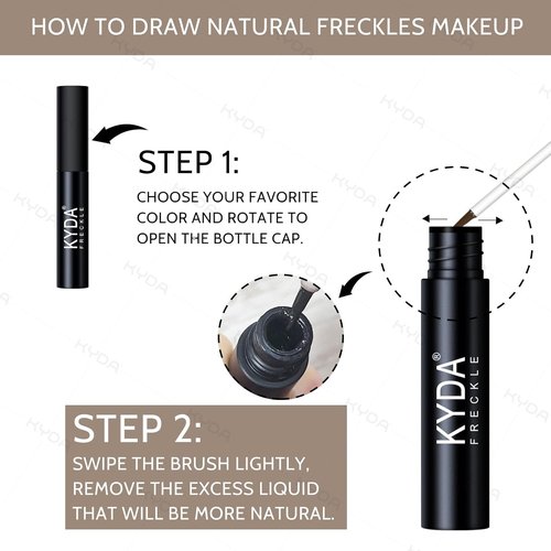KYDA Liquid Freckle Makeup Pen - 2PCS Water-Resistant, Buildable, Natural-Looking Freckles for All Skin Tones
