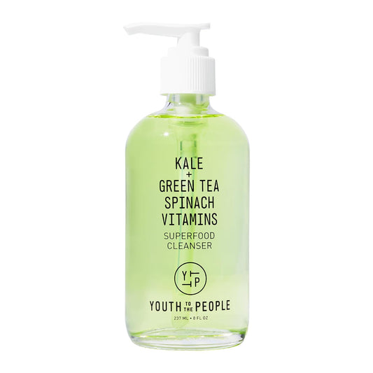 Youth To The People Superfood Facial Cleanser - Kale & Green Tea Daily Face Wash for Glowing Skin, pH Balanced, Refillable