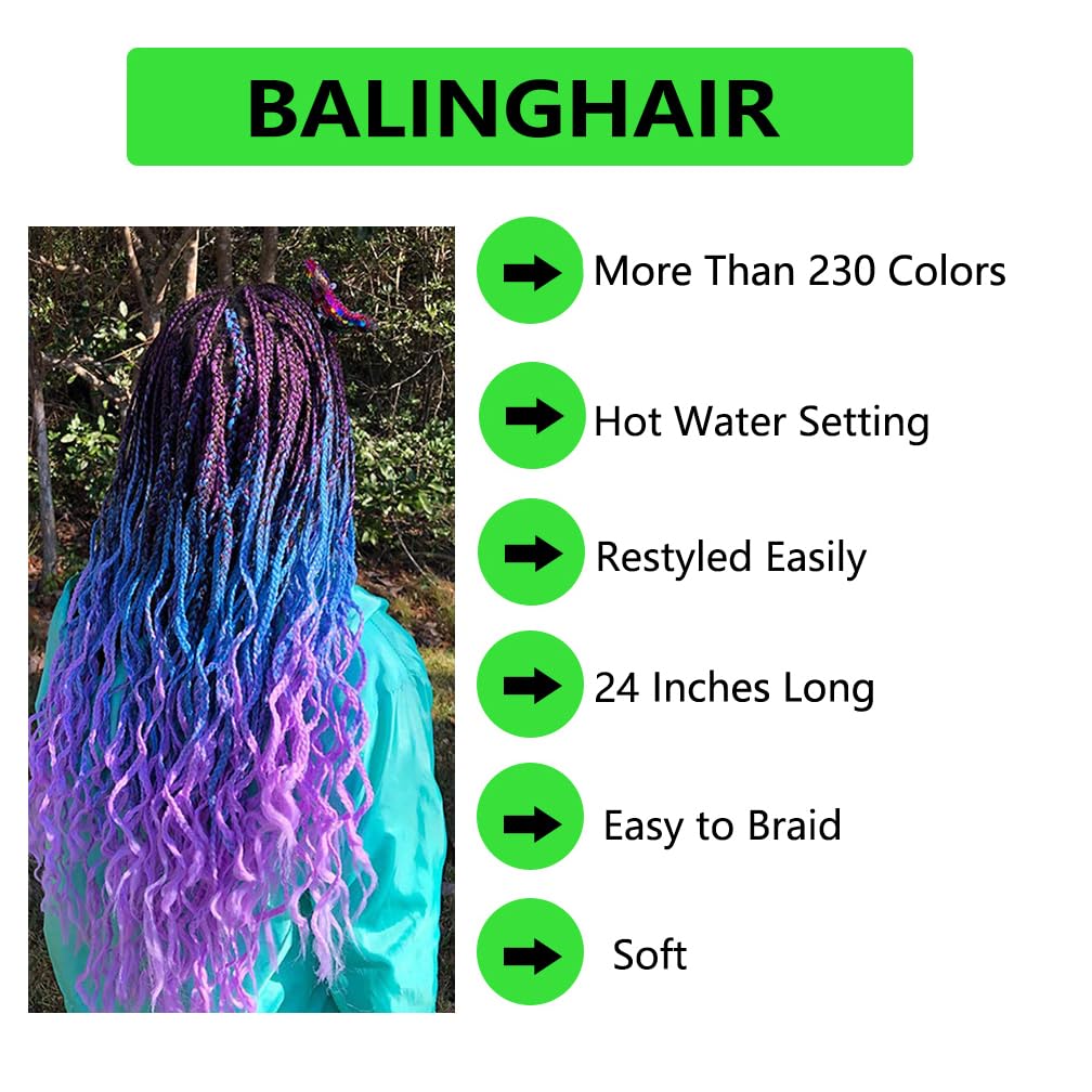 Braiding Hair Blonde Kanekalon Braid Hair Extensions for Box Braids Hot Water Setting High Temperature Synthetic Fiber (24#-1Pack)