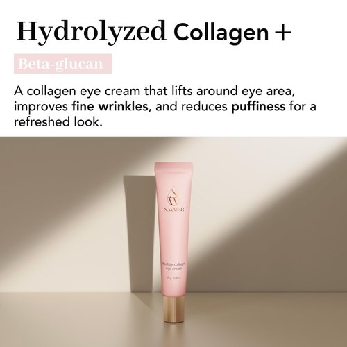 NOWATER Collagen Eye Cream - Reduces Wrinkles, Puffiness & Dark Circles | Hydrolyzed Collagen, 0.88 fl. oz.