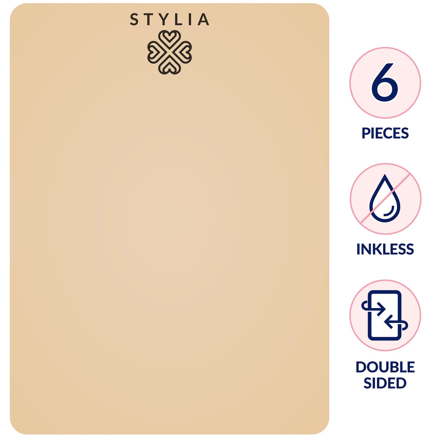 Stylia Microblading Practice Fake Skin Silicone Sheet for Eyebrow Tattoo, Micro Blading and Needling, Fake Skin for Tattoo, Eye Brow Makeup, Tattoo Skin Practice Kit Supplies (6 Blank Double Sided)