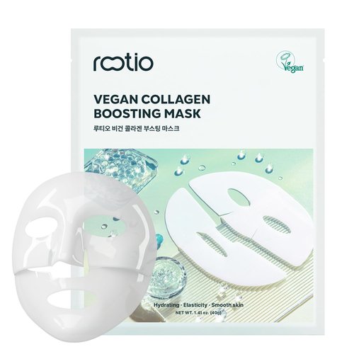 ROOTIO Vegan Collagen Deep Boosting Mask, Hydrating Overnight Face Mask, Pore Minimizing, Elasticity, Firming, Sleeping Hydrogel Mask for glass skin, Korean Skincare (1.41oz x 1ea)