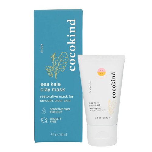 Cocokind Sea Kale Clay Mask - Gentle Exfoliation for Radiant Skin | 2 Fl Oz with Blue Kale & Glacial Clay