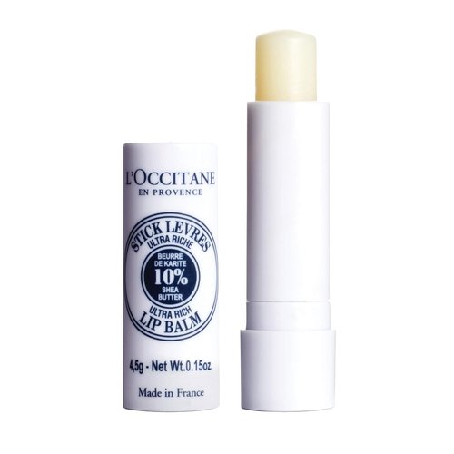 L'OCCITANE Ultra Rich Lip Balm Stick - 10% Organic Shea Butter for Moisturizing & Nourishing Dry Lips | Vegan Formula