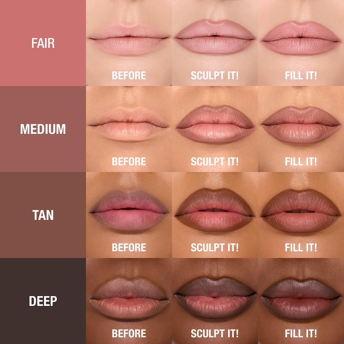 Charlotte Tilbury Lip Cheat Contour Duo - Dual-Sided Lip Liner Pencil for Sculpting & Filling - Prevents Lipstick Feathering