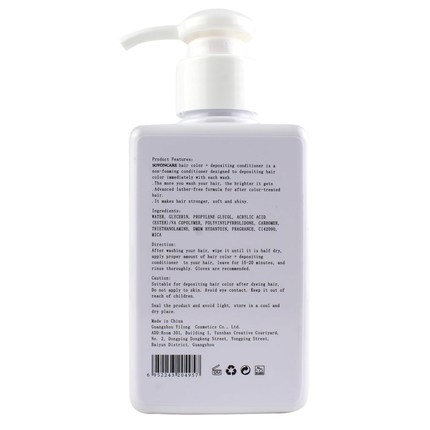 SOVONCARE Black Hair Color Depositing Conditioner Mask - 5.28 OZ | Cruelty-Free Formula