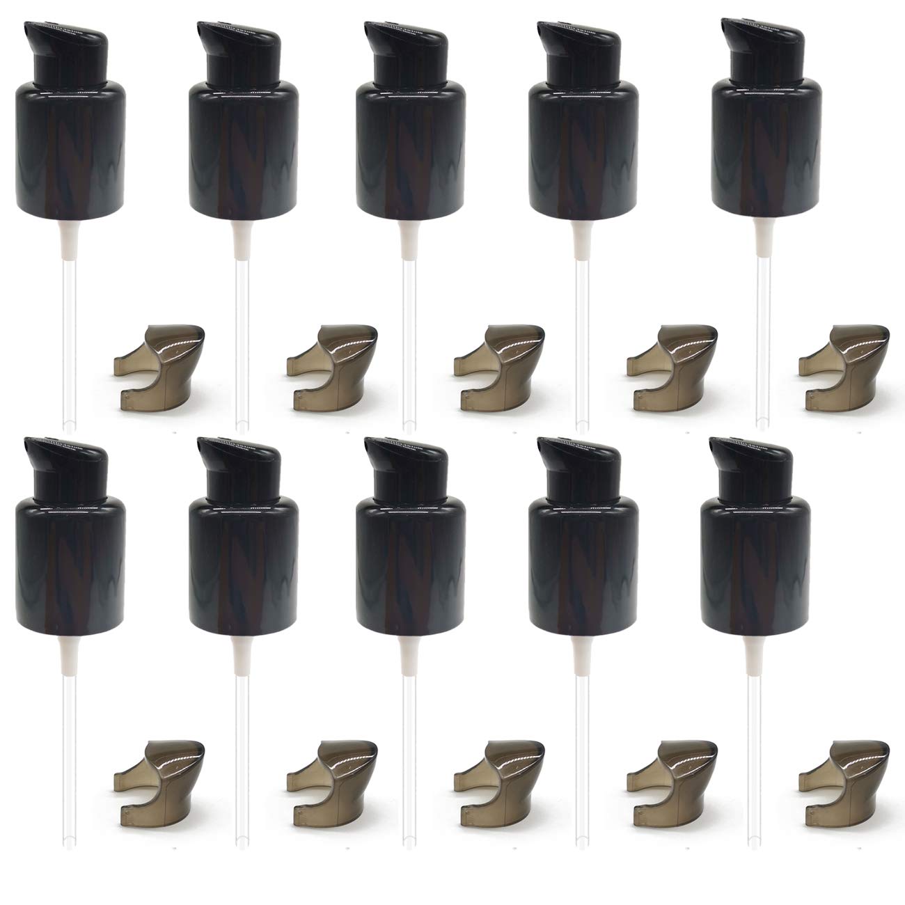 TIHOOD 10PCS Replacement Foundation Pump - Black Plastic Makeup Tool for Liquid Foundation