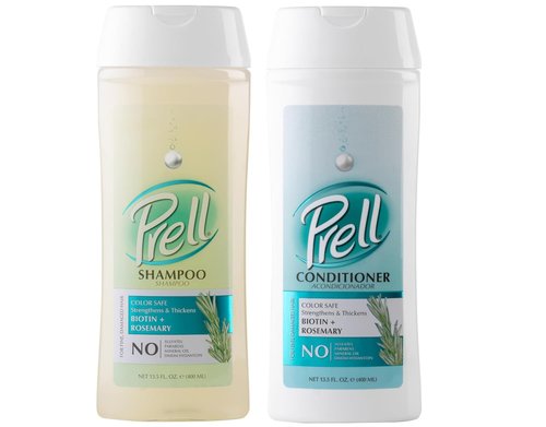 Prell Biotin & Rosemary Shampoo + Conditioner Set - Strengthens & Revives Fine Hair | Color-Safe | 13.5 fl oz