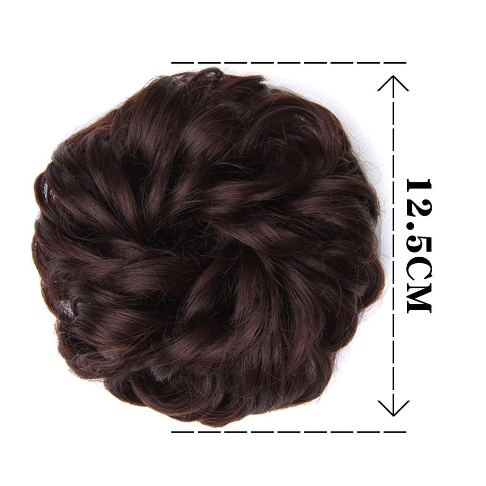 Aimeely Women's Curly Messy Chignon Hairpieces Synthetic Hair Bun Extensions Natural Black