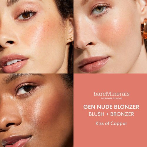 bareMinerals Gen Nude Blonzers - Blush & Bronzer Hybrid with Blooming Makeup Brush Bundle