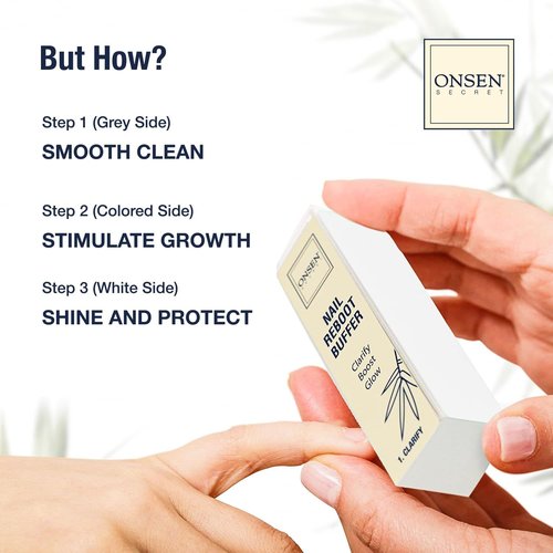 Onsen Nail Shape & Shine Kit - 3-Way Buffer Block with Extra Pads & 6-Pack Professional Files for Natural & Acrylic Nails