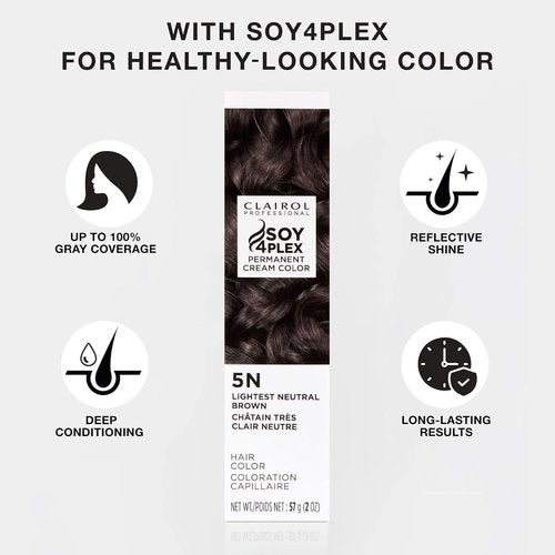 Clairol Professional Permanent Cream Hair Color - 100% Gray Coverage in Blonde, Brown, Black & Red-Violet Shades