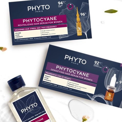 Phyto Phytocyane Invigorating Shampoo - Fortifying Densifying Treatment for Women | 8.45 fl. oz.