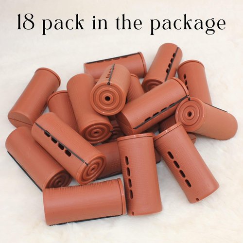 Perm Rods by Extra Large | Jumbo 18 Pcs Hair Rollers for Natural & Long Hair - 3.25in Brown