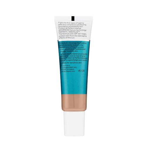No7 Protect & Perfect Advanced Foundation - Age-Defying Makeup with SPF 50 | Cool Beige (30ml)