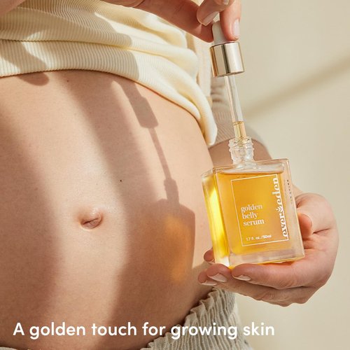 Evereden Golden Belly Serum - Clean & Vegan Pregnancy Oil for Stretch Marks | 1.7 fl oz Non-Toxic Maternity Skincare