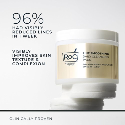 RoC Resurfacing Disks - Hypoallergenic Exfoliating Makeup Remover Pads for Wrinkles | 28 Count
