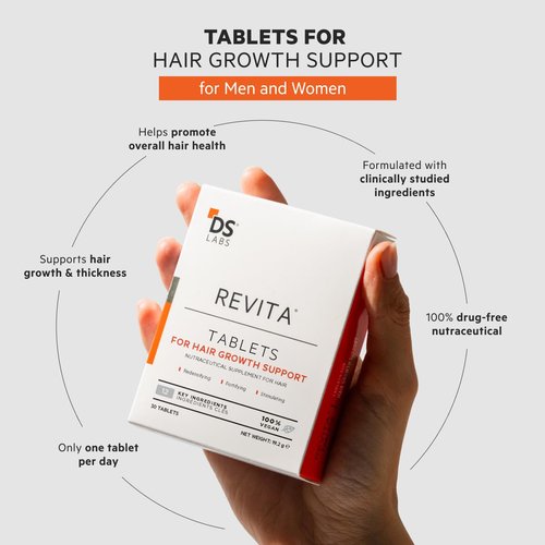 DS Labs Revita Hair Density Support Tablets - Daily Wellness Supplement with Biotin & Vitamins, 30 Count