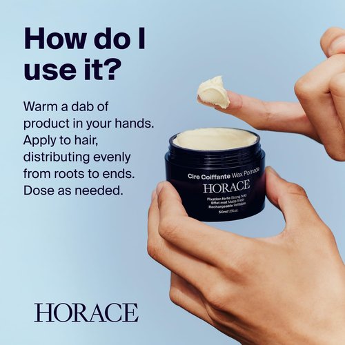 Horace Hair Wax Pomade for Men - Strong Hold & Matte Finish - Refillable 50ml - Woody Scent