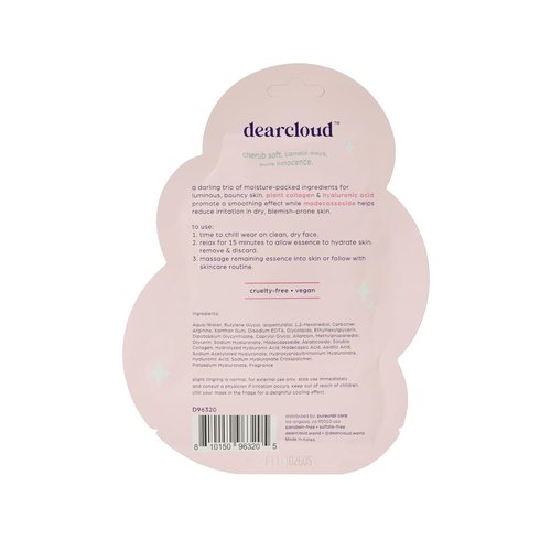 Dearcloud Beary Glowy Skin Face Mask - Deep Moisturizing Dew Essence with Vegan Collagen & Hyaluronic Acid (3 Count)