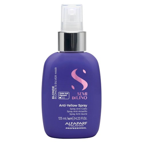 ALFAPARF MILANO Semi Di Lino Blonde Anti-Yellow Spray - Sulfate-Free Lightening for Blonde & Silver Hair - Detangles & Corrects Brassiness