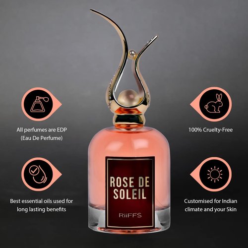 Riiffs Perfumes Rose De Soleil Eau De Parfum Spray - Elegant Floral Fragrance for Women | 3.4 Ounce
