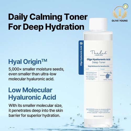 **THE LAB by BLANC DOUX Oligo Hyaluronic Acid Hydrating Toner - pH Balanced, Alcohol-Free, 200ml**