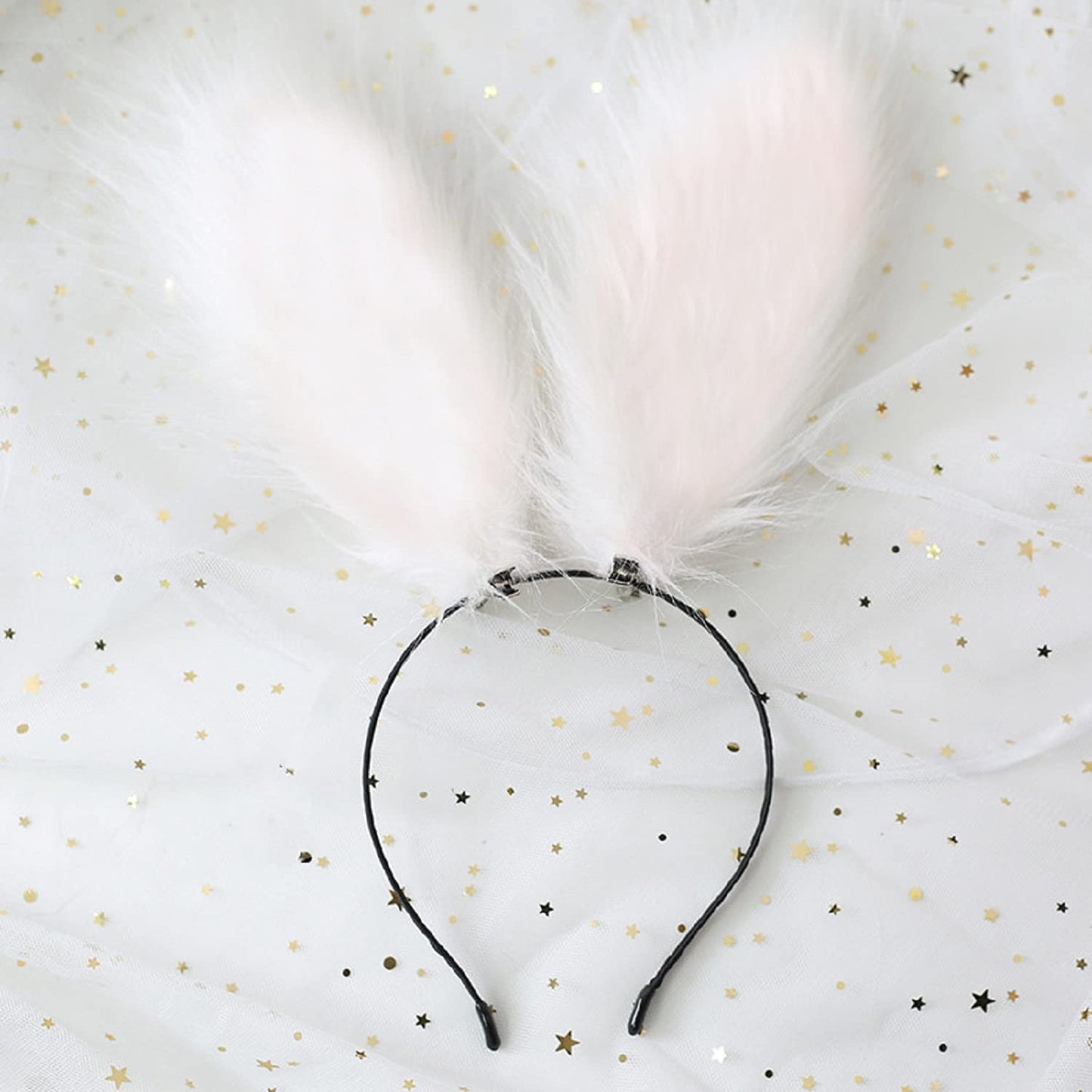 Fxaelian Cosplay White Rabbit Bunny Long Ears Headband Hairband Hair Clips Headpeice Easter Halloween Costume Party Headpiece Headwear Hair Accessories White