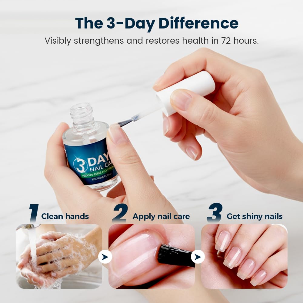 3 Days Nail Care Oil with Keratin, 2026 New Keratin Nail Strengthener, Fast Strengthening and Hydrating for Dry, Weak & Fragile Nails (1pcs)