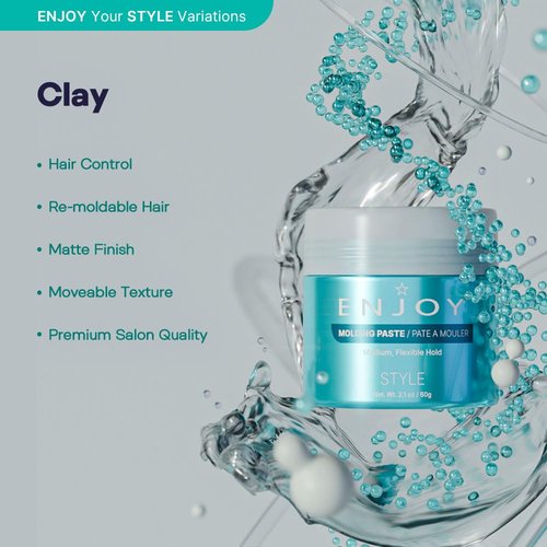 ENJOY Hair Styling Cream - Non-Greasy, Flexible Hold, Color Safe & Anti-Frizz | 2.1 Oz
