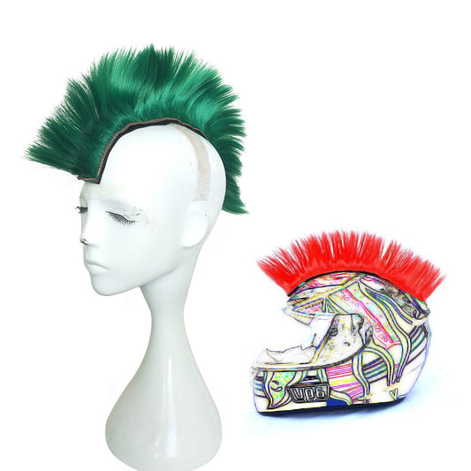 Namecute Skinhead Green Wig Punk Helmet Mohawk Wig Costumes Hairpiece