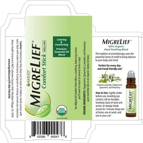 MigreLief Comfort Stick - Peppermint Lavender Essential Oil Roll-On for Migraines - 10ml