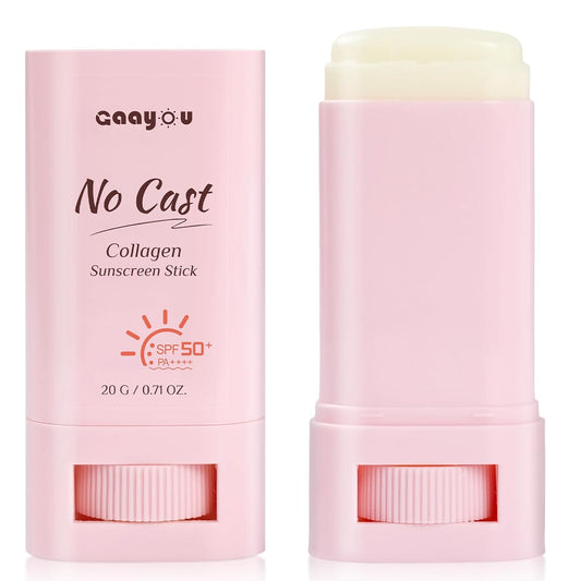 Skiennix No Cast Sunscreen Stick - SPF PA50++++ Collagen Formula for Soothing Moisture | Matte Finish for Face & Body