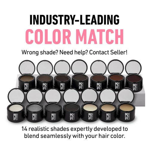 BOLDIFY Hairline Powder - Water-Resistant Gray Coverage for Thinning Hair - Dark Brown, 24-Hour Stain-Proof
