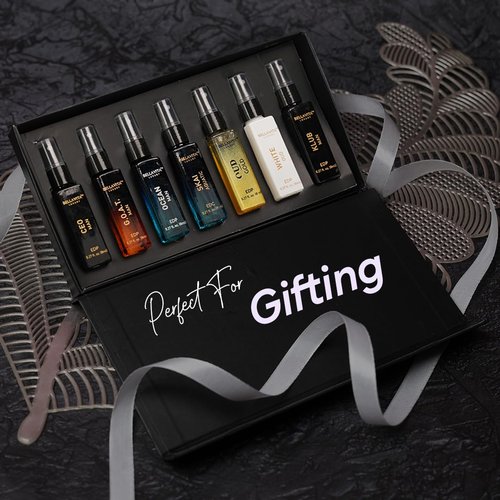Bellavita Luxury Men's Perfume Discovery Gift Set with CEO Man, G.O.A.T., OCEAN, Skai, Gold Oud, White Oud, and Klub | 56ml | Perfume for Men | Woody, Citrus, Fresh, Oriental Scent Profile