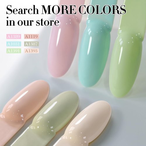 Double Rhythm 15ML Gel Polish Pure Sheer Same Color Same Bottle Soak Off Gel Polish Art Manicure Salon DIY at Home for Women (Light Gray-A1387)