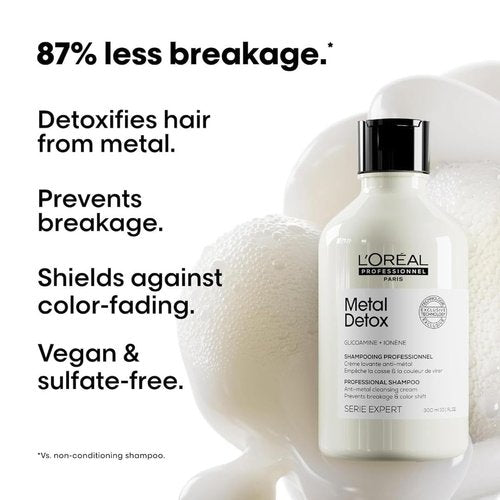 L'Oréal Professionnel Paris Metal Detox Shampoo & Pre-Treatment Set - Paraben & Sulfate-Free, Protects Color & Adds Shine for Dry or Damaged Hair