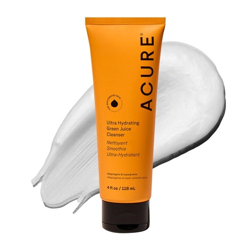 Acure Ultra Hydrating Green Juice Face Cleanser - Superfood Formula for Clear Skin | 4 fl oz