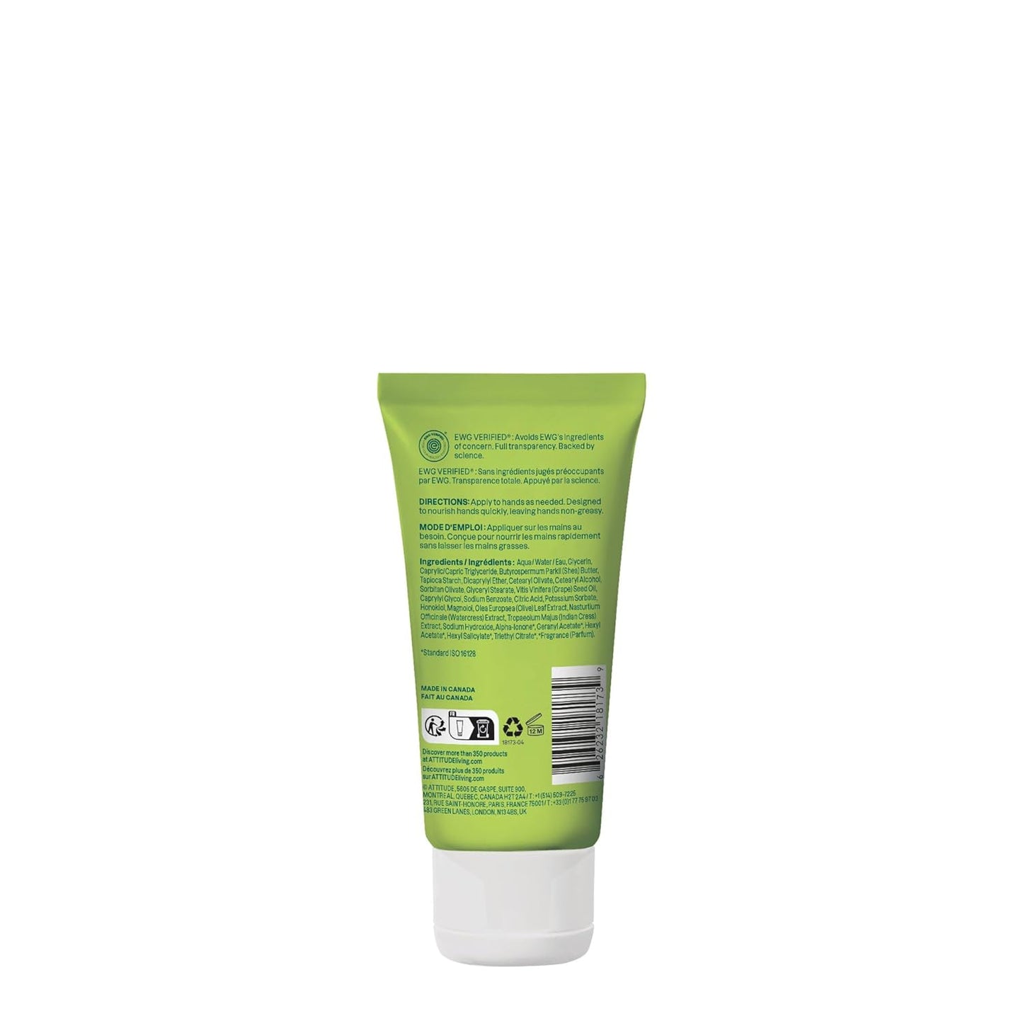 ATTITUDE Hand Cream - EWG Verified, Vegan & Plant-Based Formula | Pear & Amber, 2.5 Fl Oz