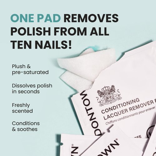 LONDONTOWN Home & Away Remover Set - Acetone-Free Nail Polish Remover & Conditioning Pads