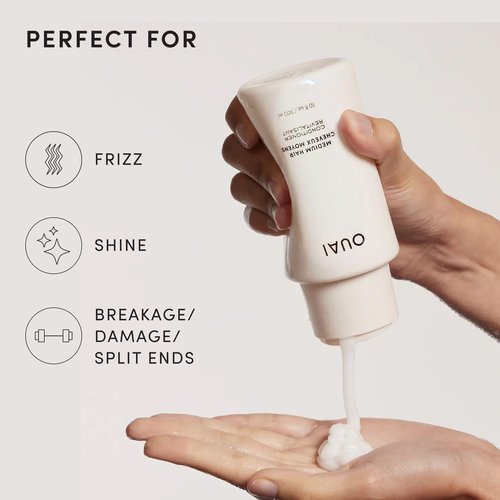 OUAI Medium Conditioner Travel Size - Hydrating Coconut Oil & Babassu Oil Formula - Strengthens & Adds Shine (3 Oz)