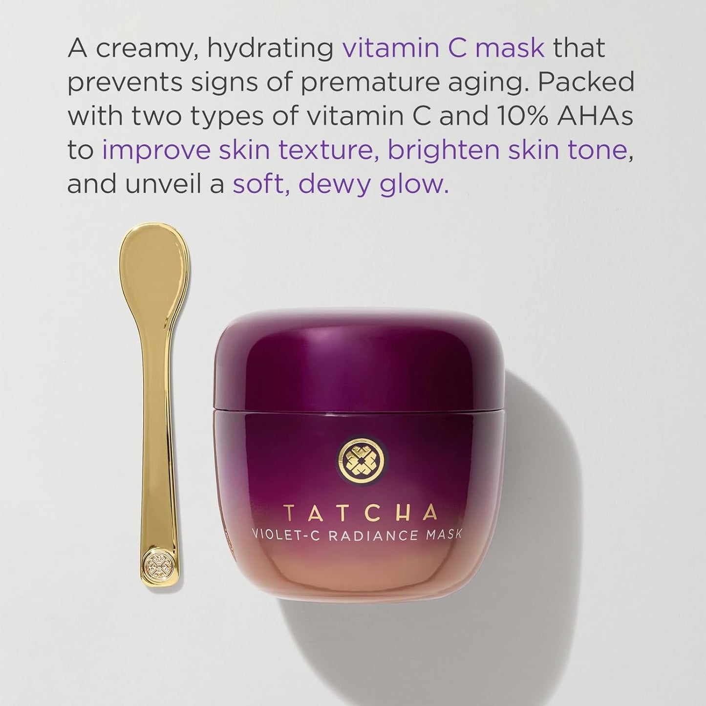 TATCHA Violet-C Radiance Mask - Creamy Firming Treatment with Vitamin C for Glowing Skin | 50 ml