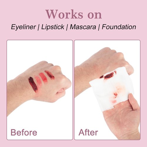 Twoworld Makeup Remover Wipes Bulk Individually Wrapped,Travel Makeup Wipes Gentle for Face Cleansing Mascara Lipstick Travel Hotel(Aloe Vera & Cherry Blossoms,Pack of 100)
