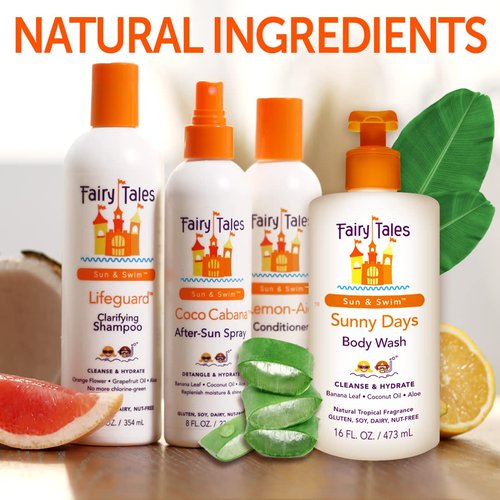 Fairy Tales Sunny Days Body Wash - Chlorine & Sunscreen Removal for Swimmers | Gentle Formula - 16oz