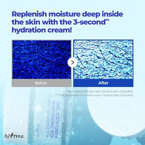 IsNtree Ultra-Low Molecular Hyaluronic Acid Cream - Hydrating & Cooling Moisturizer | 80ml