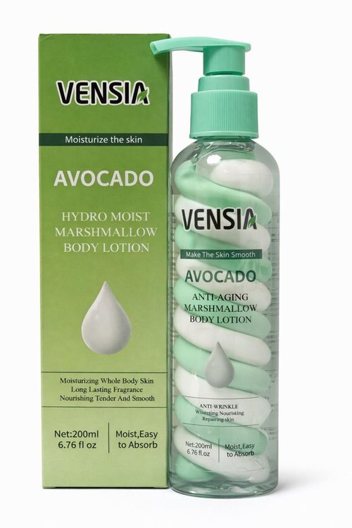 VENSIA Anti Aging Niacinamide Body Lotion 200ml – Moisturizing Lotion for Dry & Rough Skin, Vitamin C Brightening, Gentle Exfoliating, Soothing Hydration for All Skin (Avocado)